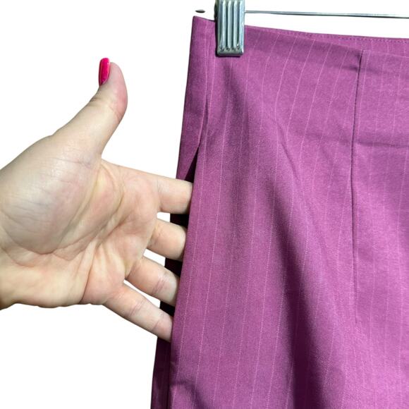 Kyo pink purple pin stripe high rise TALL trousers with pockets - women's 6 - Picture 4 of 6